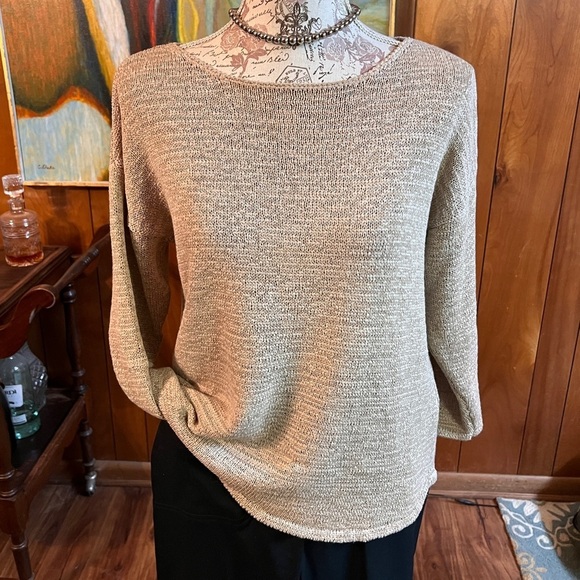 Oatmeal woven knit scoop neck sweater by‎ CHICOS Size 1. - Picture 11 of 11